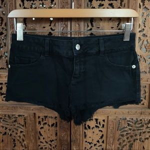 Topshop Moto Black Denim Cutoff Shorts